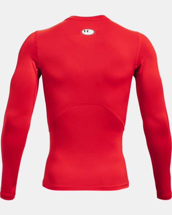 Men's HeatGear® Long Sleeve, Red, pdpMainDesktop image number 5
